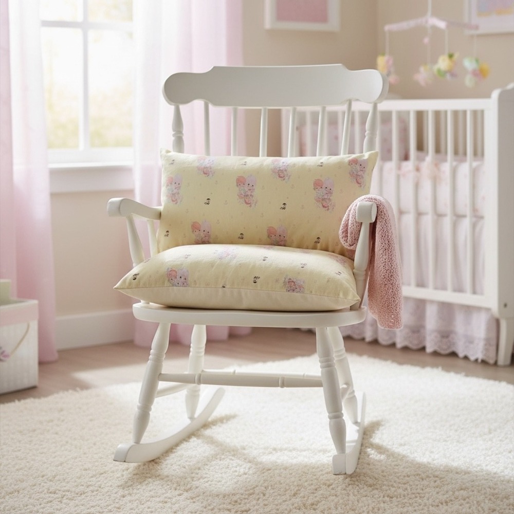 Precious Moments Doll Bees Nursery Throw Pillows Set 2 Yellow Baby Girl Cottage